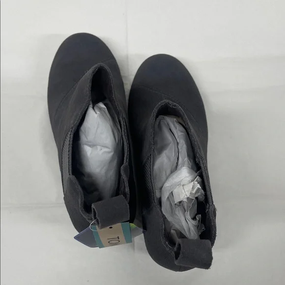TOMS Charcoal Suede Wedge Booties - Picture 7 of 12